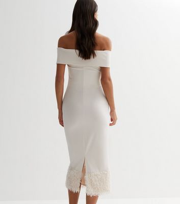 Missguided bardot hotsell fishtail hem dress