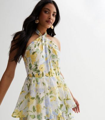 H and m white floral clearance dress