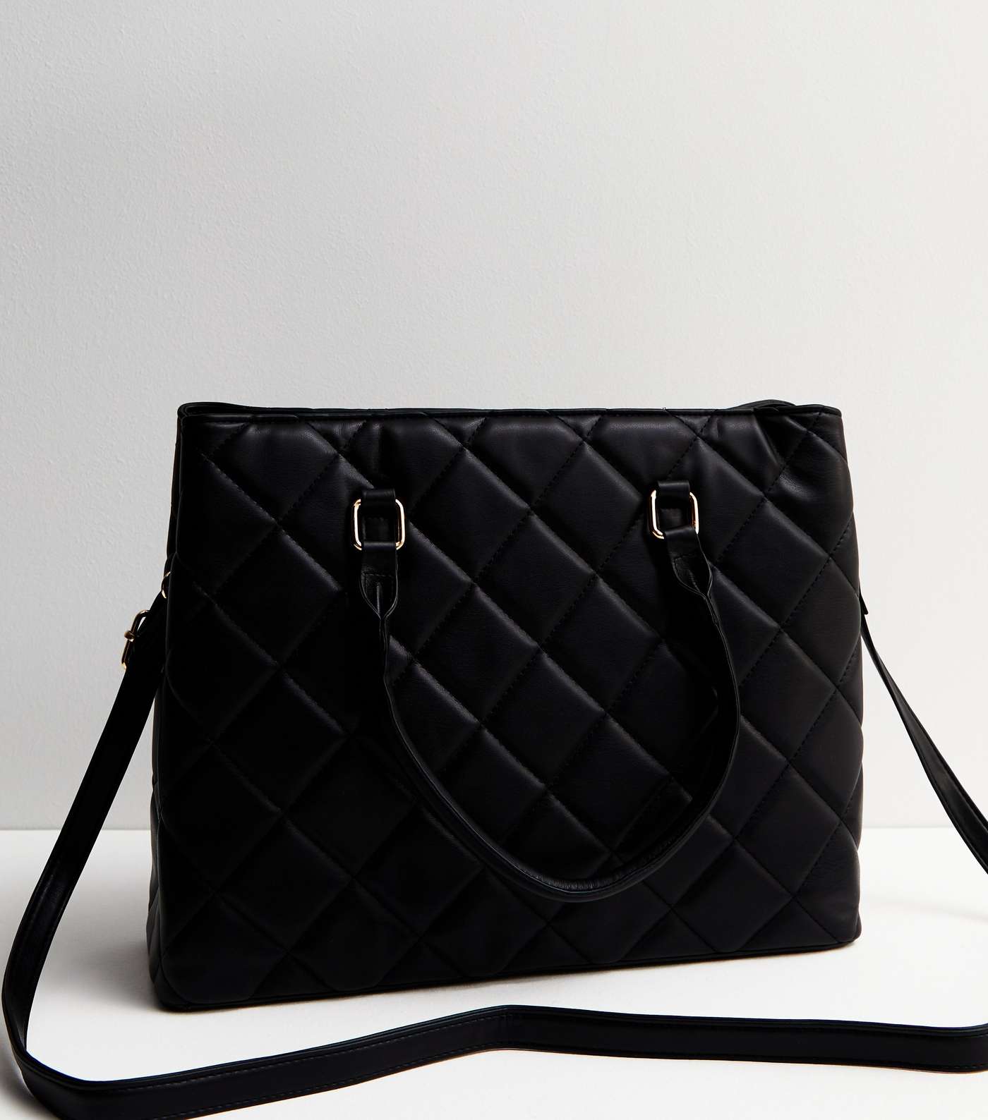 Black Diamond Quilted Laptop Tote Bag Image 3