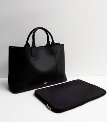 Leather tote clearance with laptop compartment