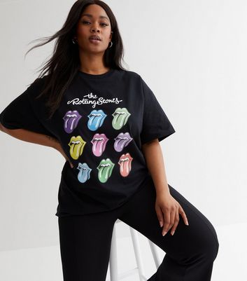 Curves Black Rolling Stones Lips Logo T-Shirt