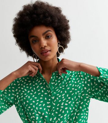 Green store spotty blouse