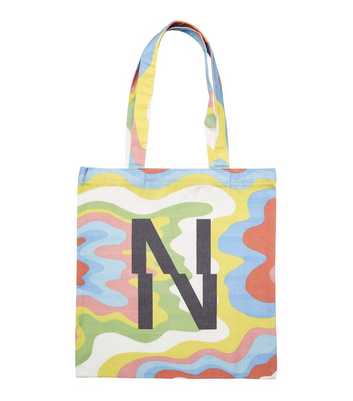 Noisy May Multicoloured Doodle N Logo Canvas Tote Bag