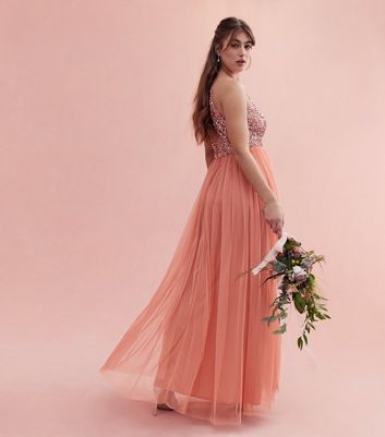 Pink discount chiffon maxi