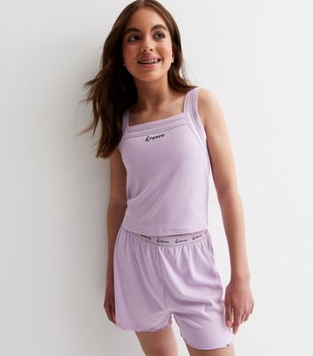 Girls Lilac Short Pyjama Set with Dream Logo New Look