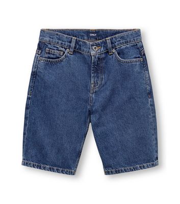 Mid wash denim store shorts