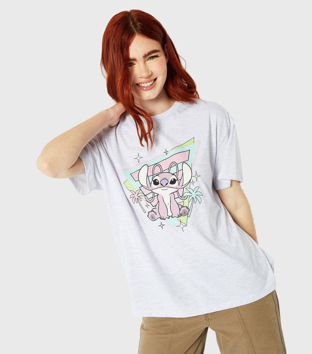 Women's Lilac Disney Angel Oversized Logo T-Shirt Skinnydip New Look