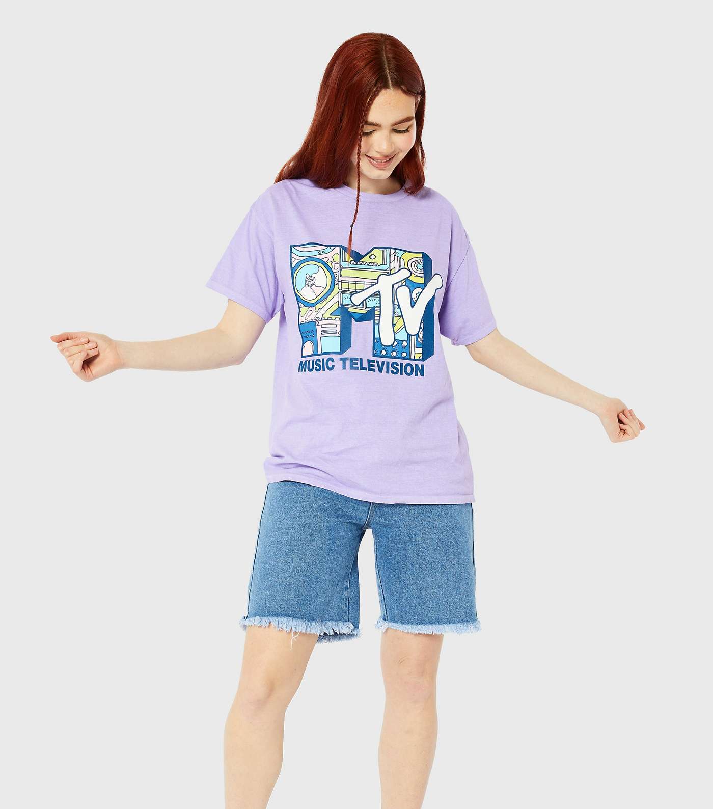 Skinnydip Lilac MTV Graphic T-Shirt Image 2
