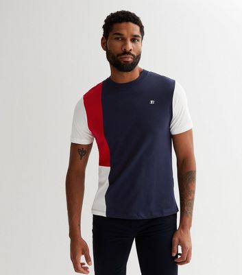 Men's Ben Sherman Blue Colour Block T-Shirt New Look