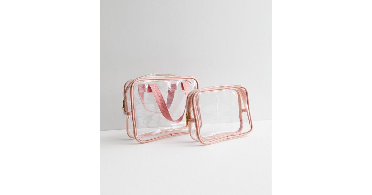 2 Pack Clear Travel Bags New Look