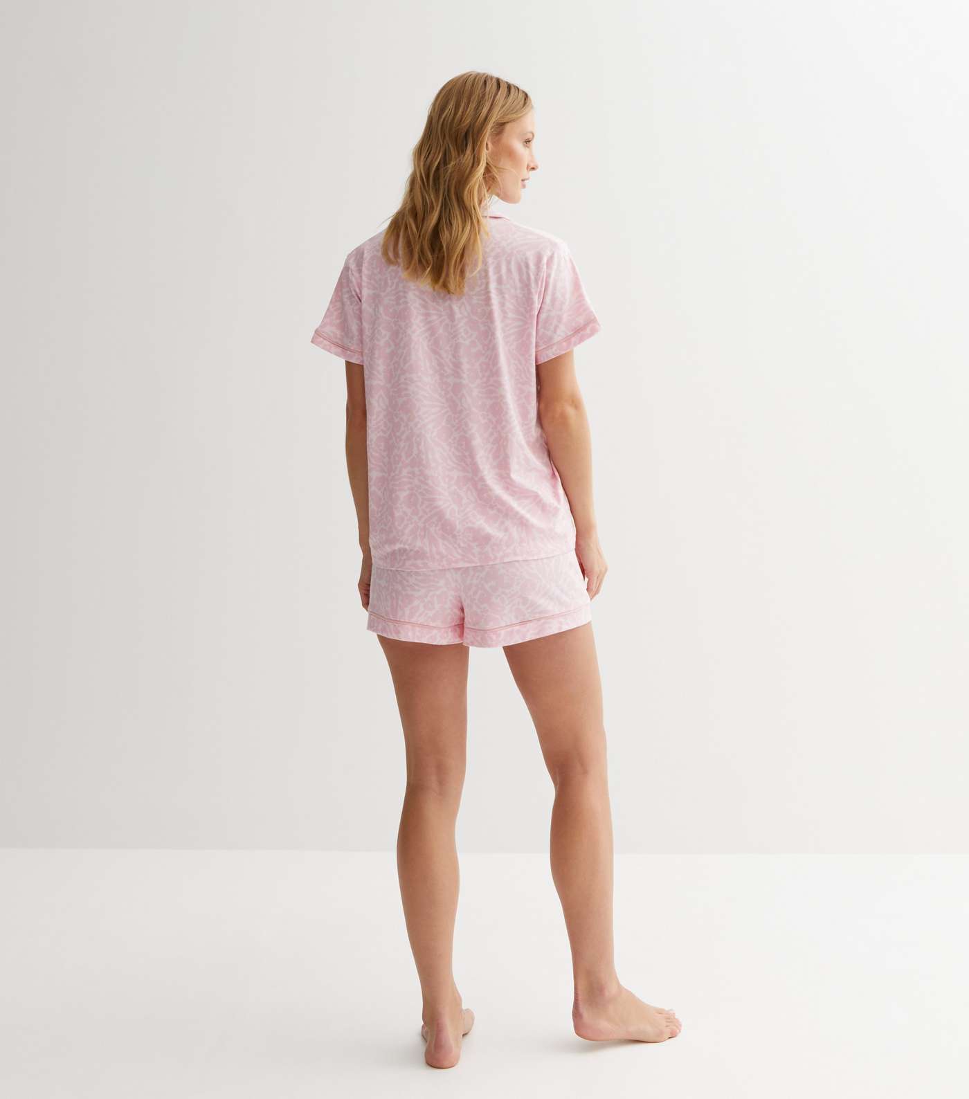 Maternity Pink Short Pyjama Set with Animal Print Image 4