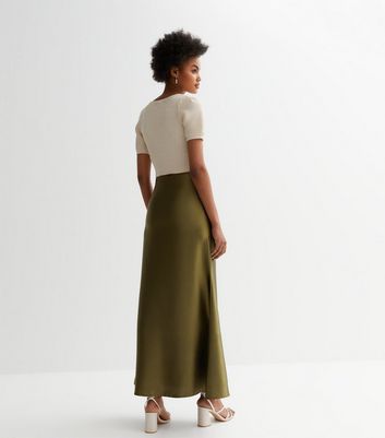 Satin maxi shop skirt new look