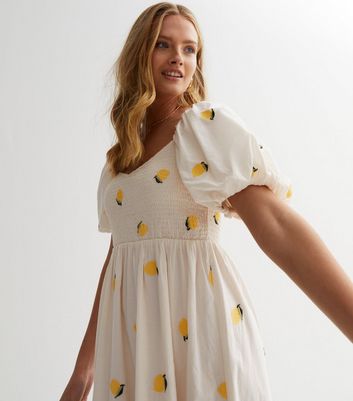 Lemon puff 2024 sleeve dress