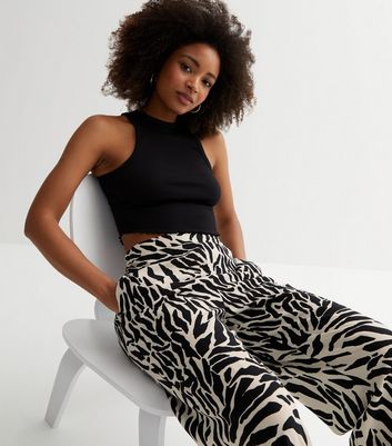 Buy FLOYO Leopard Print Pants for Women High Waist Palazzo Wide Leg Pant  Casual Trouser Size M US 46 Leopard at Amazonin