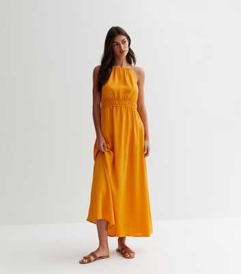 JDY Yellow Halter Maxi Dress