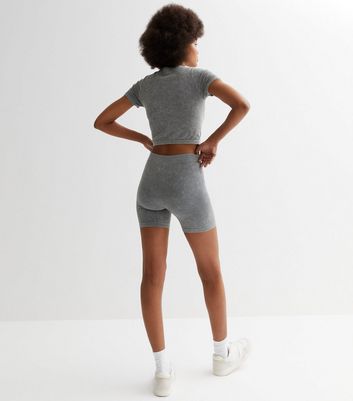 Grey ribbed best sale cycling shorts