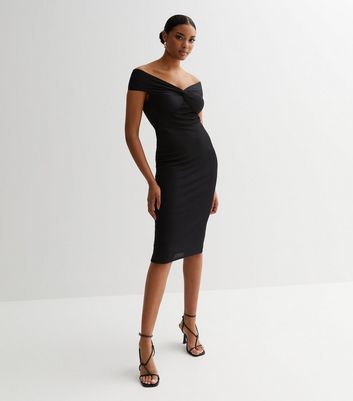 Black bardot hot sale dress uk