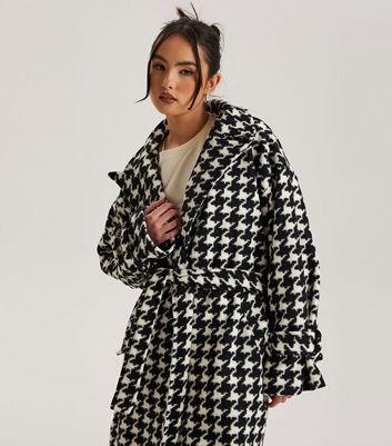 Long cheap dogtooth coat