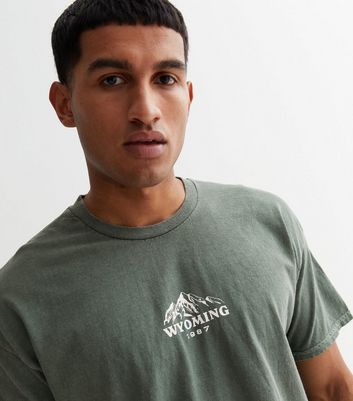 Dark Green Wyoming Front and Back Logo T-Shirt