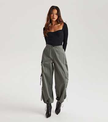 Urban Bliss Olive Parachute Trousers