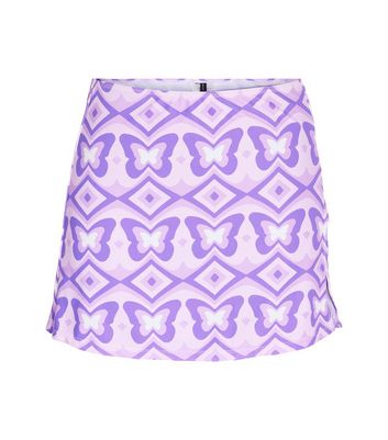 Noisy May Purple Butterfly Bikini Skirt New Look