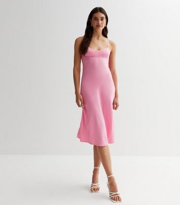 ONLY Petite Pink Strappy Midi Dress New Look
