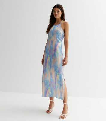 ONLY Blue Abstract Maxi Slip Dress