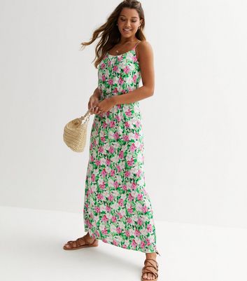 Green floral outlet maxi dress