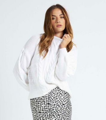 Ladies white cable knit on sale jumper