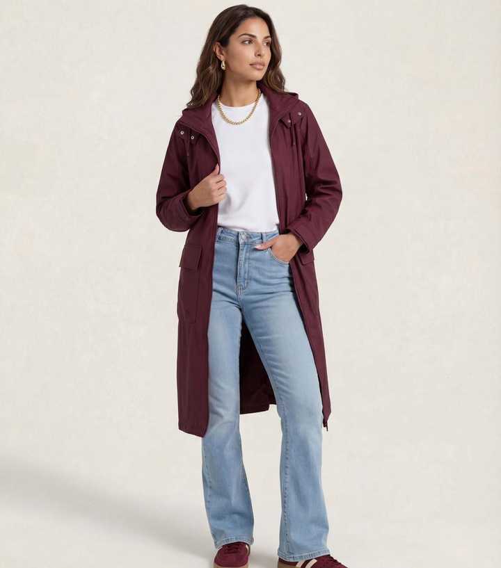 Urban Bliss Burgundy Rubberised Raincoat