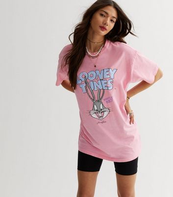 Pink Bugs Bunny Oversized Logo T-Shirt | New Look