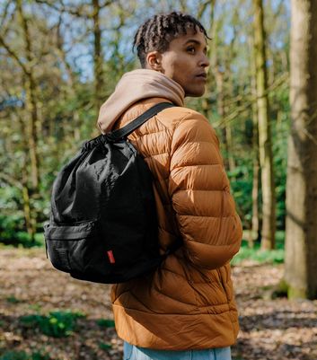 Drawstring backpack with online pockets