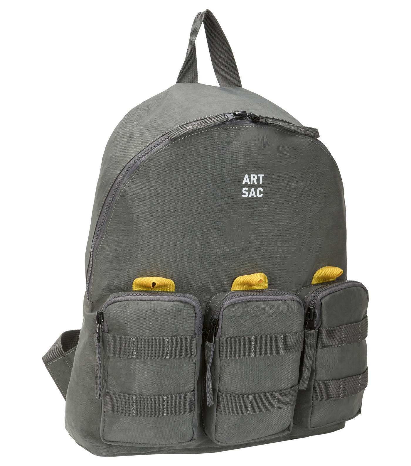 Artsac Grey 3 Pocket Zip Front Backpack Image 2