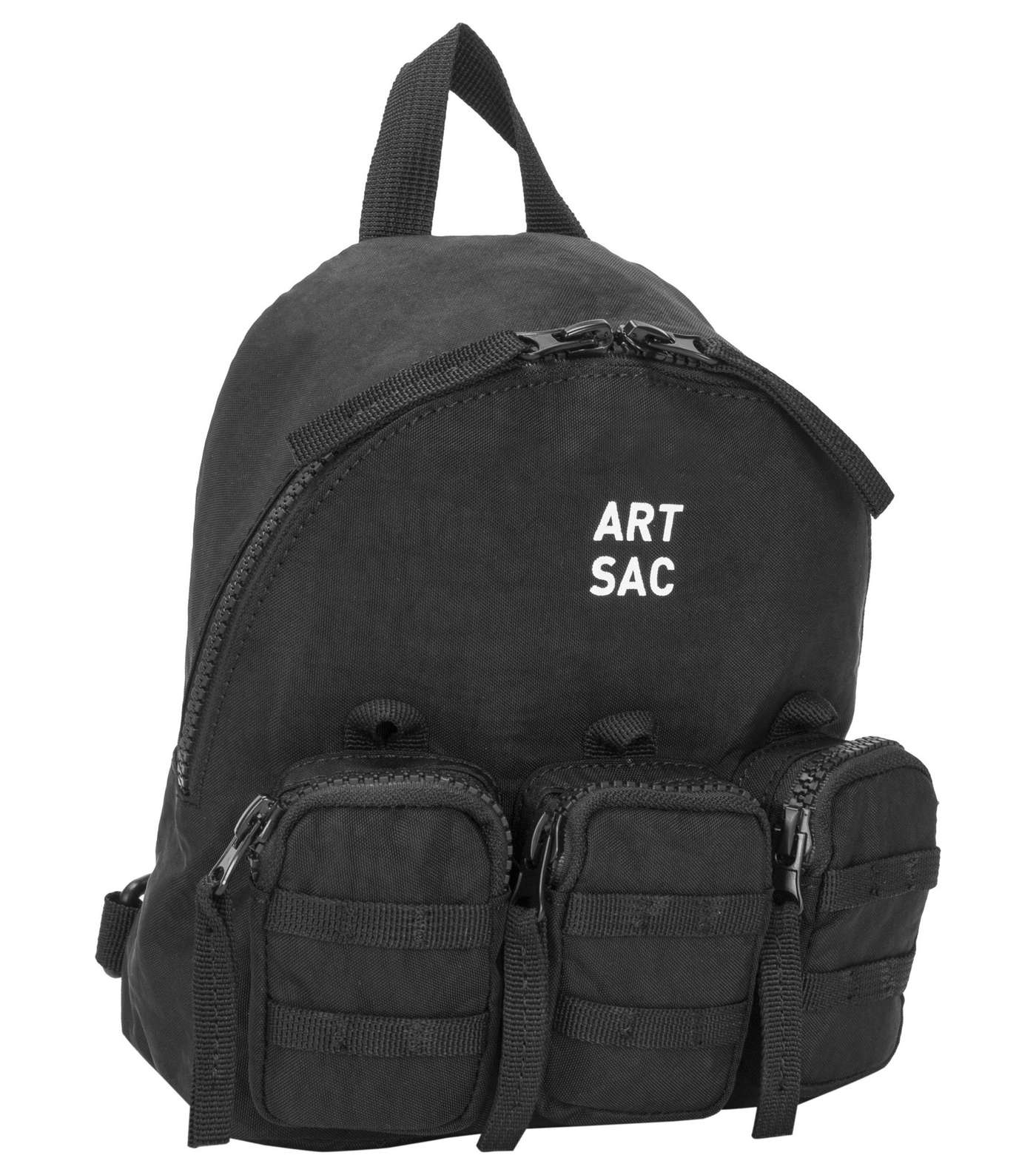 Artsac Black 3 Zip Pocket Logo Small Backpack Image 5