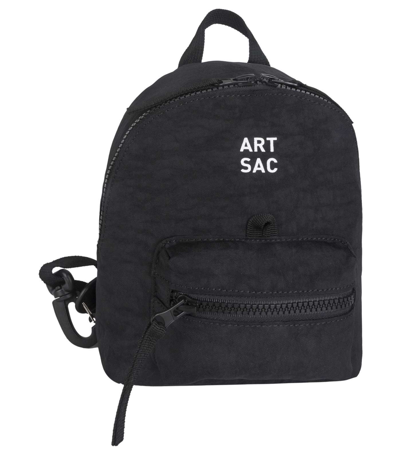 Artsac Black Logo Zip Pocket Front Small Backpack Image 2