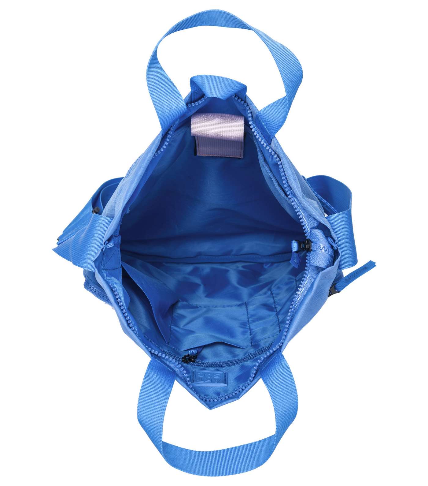 Artsac Bright Blue 3 Zip Pocket Front Tote Bag Image 5