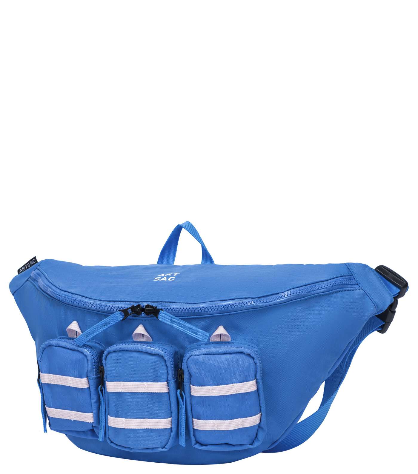Artsac Bright Blue 3 Zip Pocket Front Sling Bag Image 2