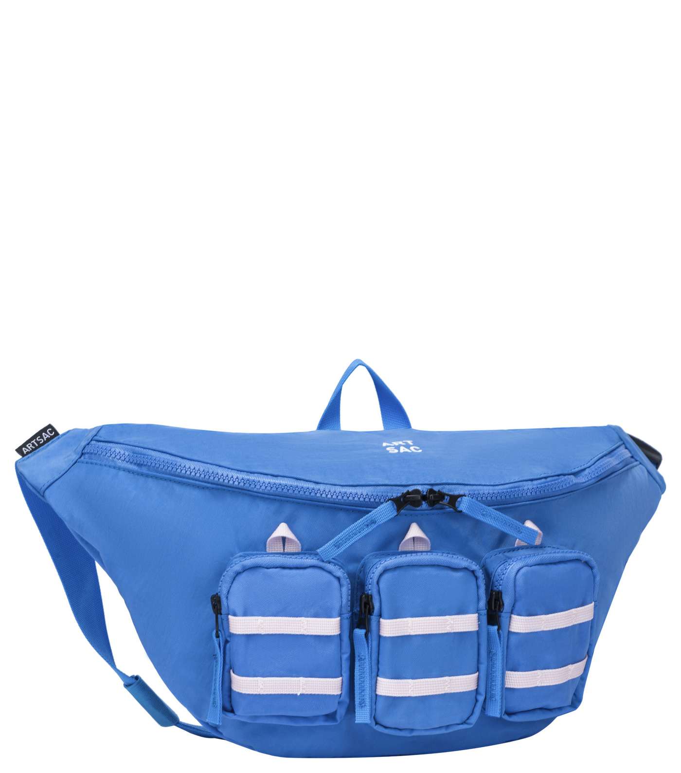 Artsac Bright Blue 3 Zip Pocket Front Sling Bag Image 4