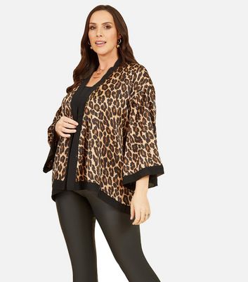 Leopard print 2025 kimono jacket