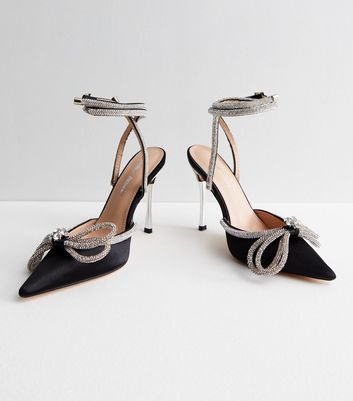 Black shoes outlet with silver heels