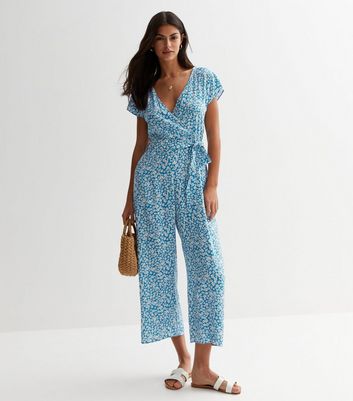 Floral wrap hot sale jumpsuit