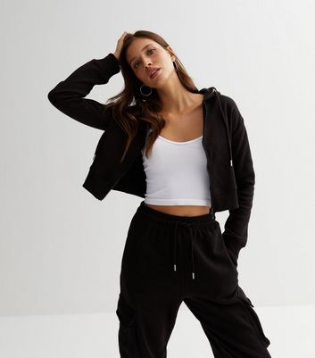 Cropped hoodie best sale new look