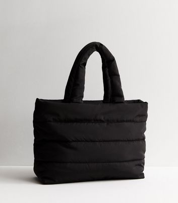 Black Padded Tote Bag New Look