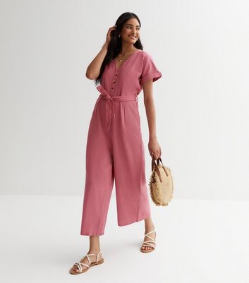 Dusty pink jumpsuit hotsell new look