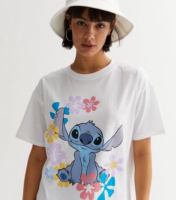 White Stitch Oversized Logo T-Shirt | New Look