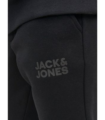 Jack & Jones Junior Black Logo Cuffed Joggers New Look