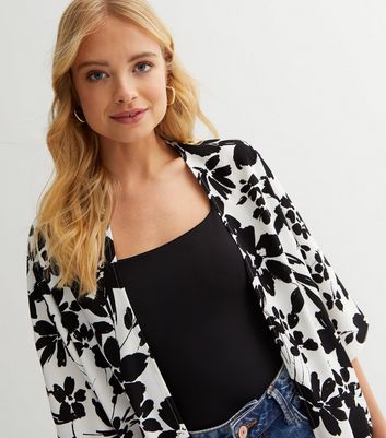 Black short kimono clearance jacket