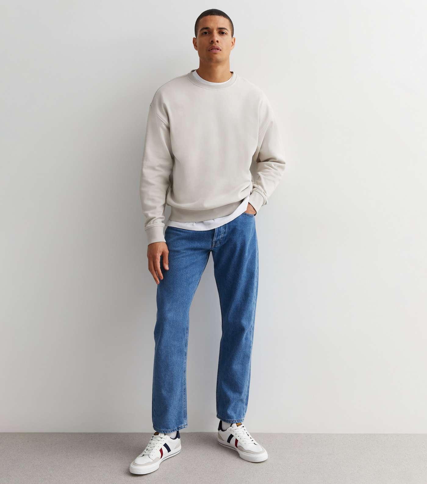 Stone Crew Neck Relaxed Fit Sweatshirt Image 3