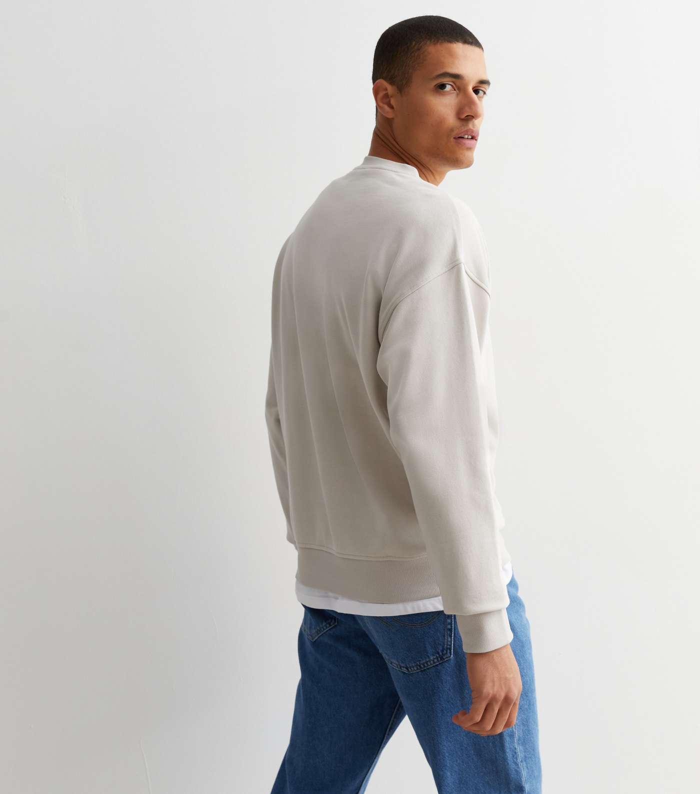 Stone Crew Neck Relaxed Fit Sweatshirt