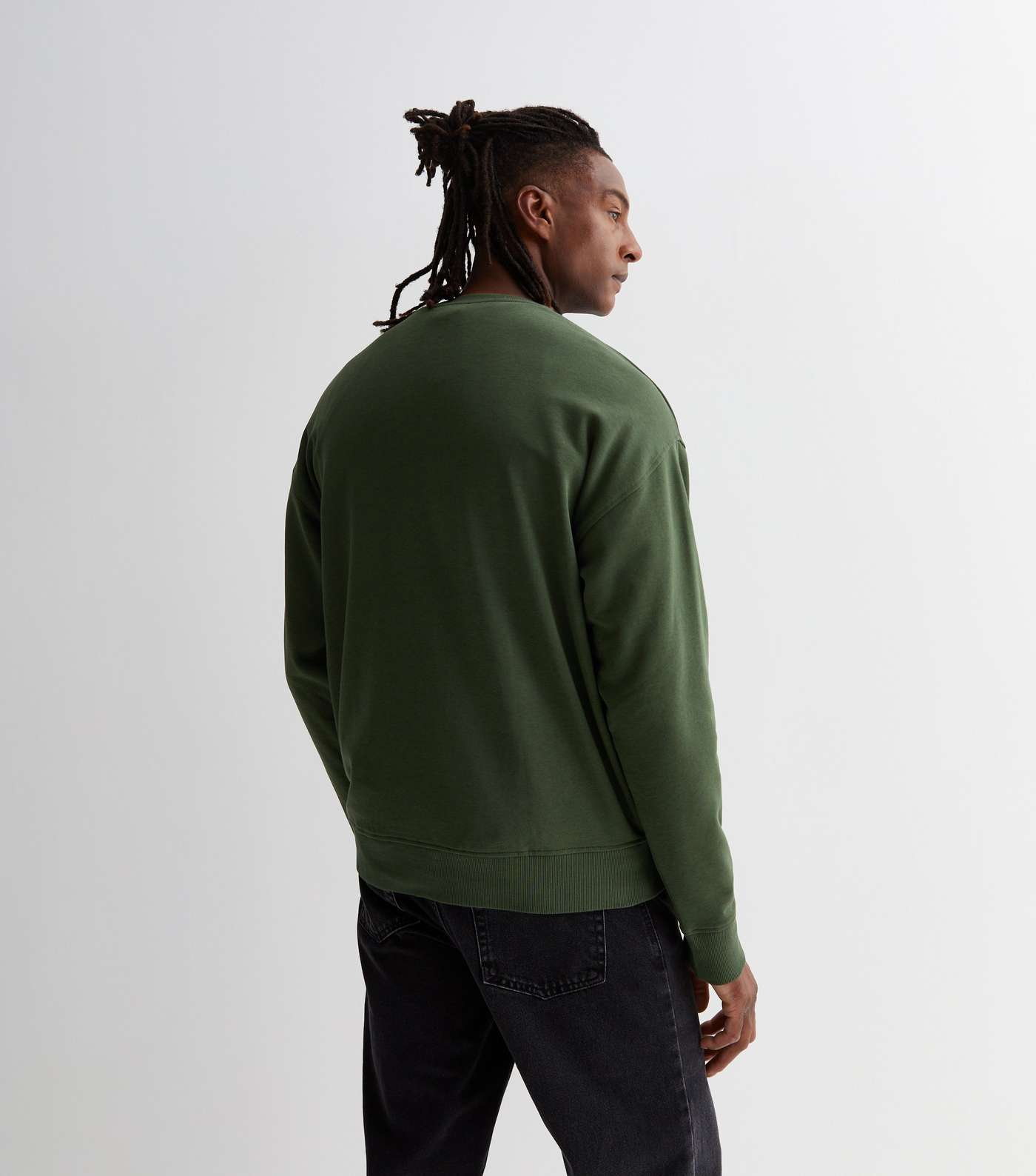 Green Crew Neck Relaxed Fit Sweatshirt Image 4
